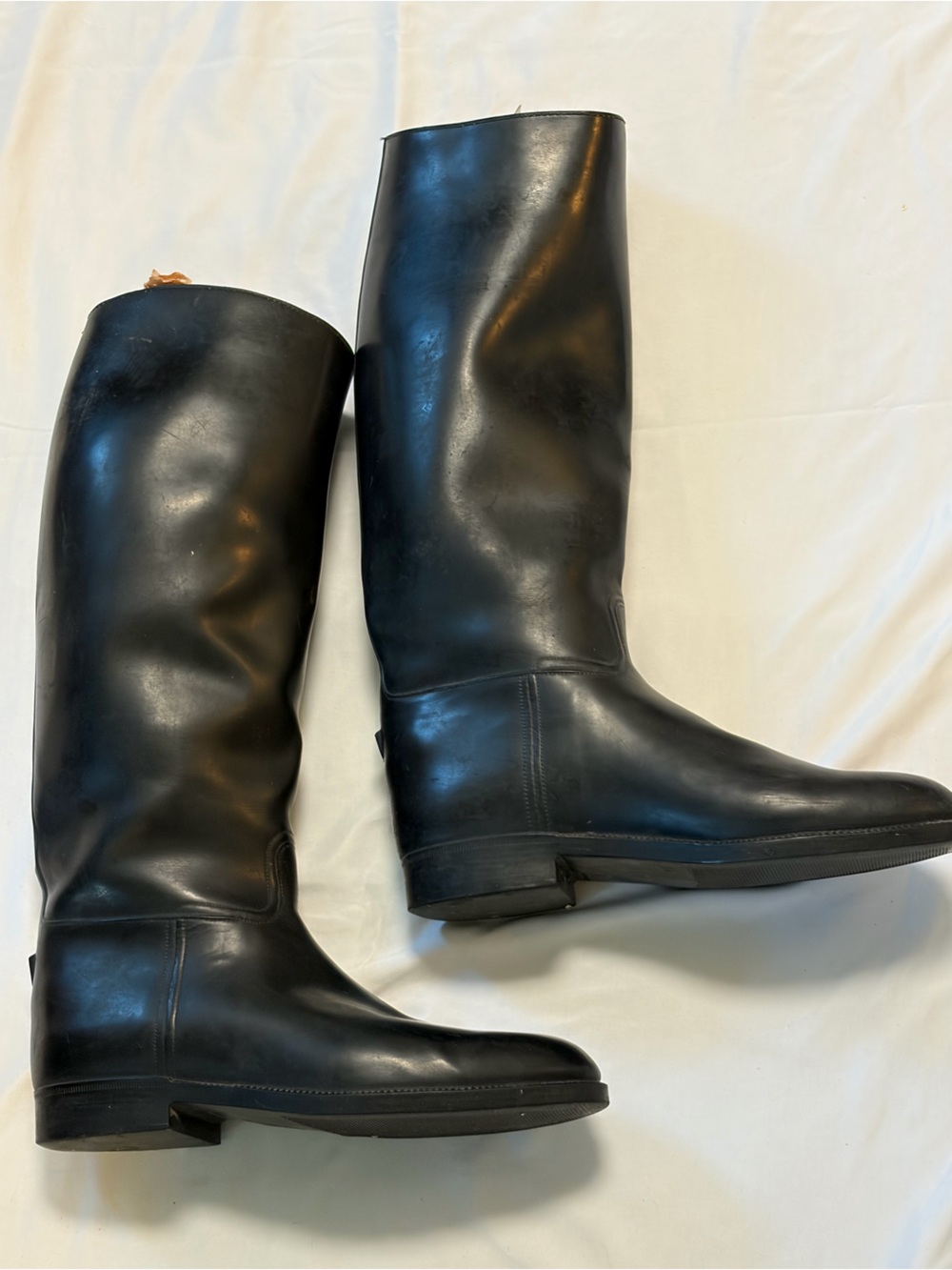 Made in France Classic Men's Black rubber Tall Boots 12